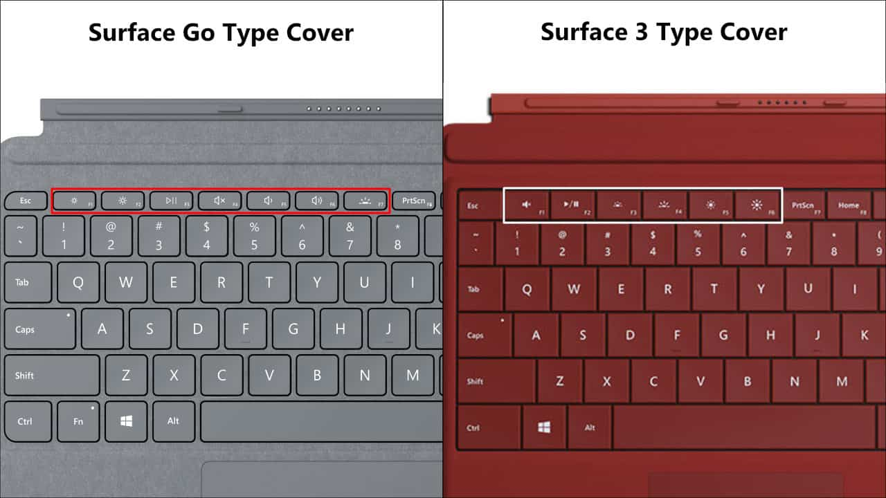 Surface Go Type Cover và Surface 3 Type Cover 2